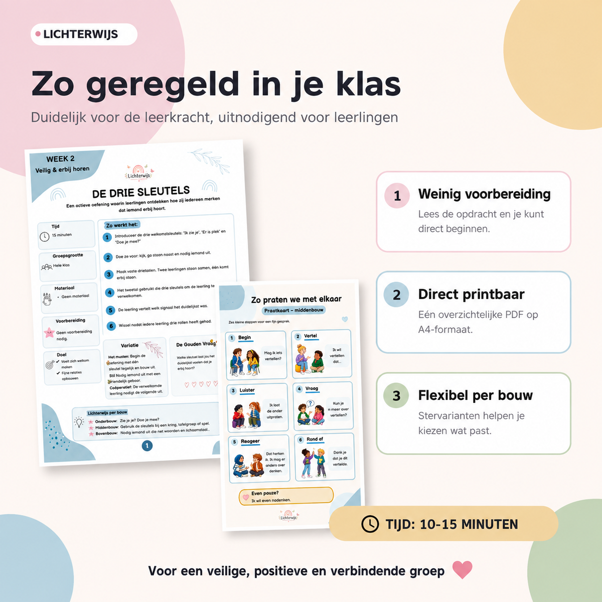 Gouden Weken activiteiten van 10 tot 15 minuten met weinig voorbereiding en varianten per bouw