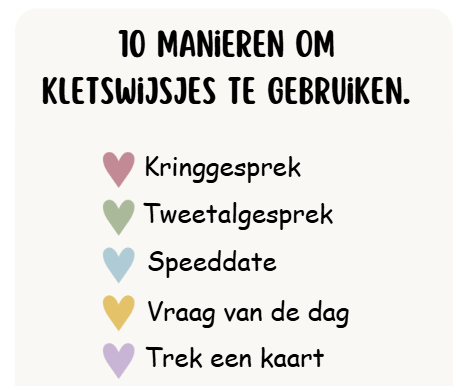 Gesprekskaarten 100 Kletswijsjes Gesprekskaarten voor de Gouden Weken Groep 5 t/m VO Direct Download