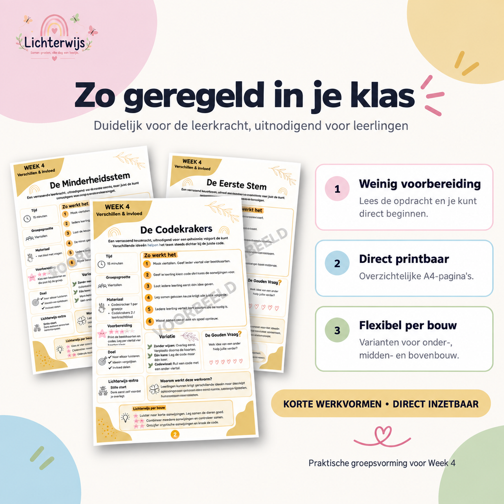 Gouden Weken activiteiten met weinig voorbereiding, direct printbaar en flexibel per bouw