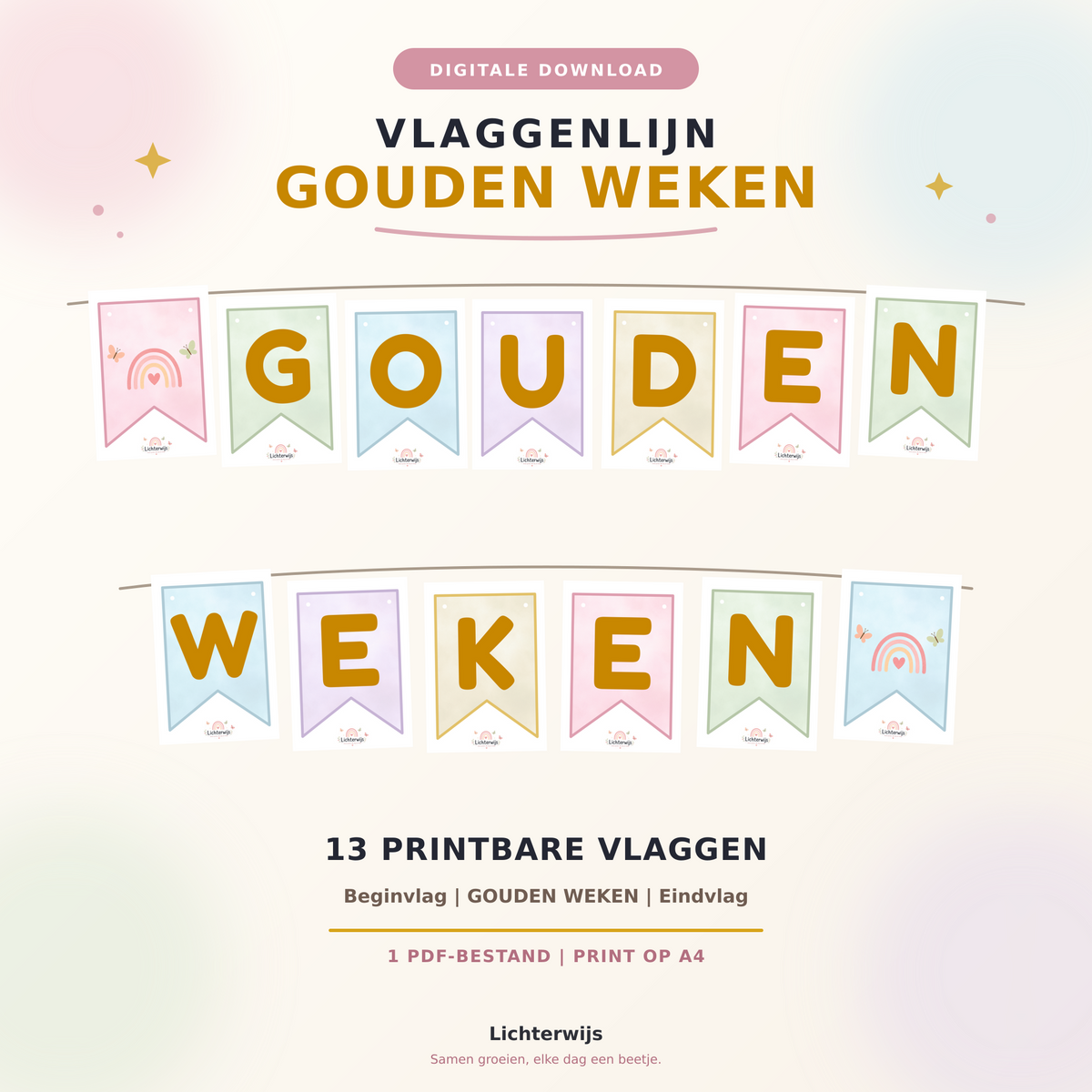 Gratis vlaggenlijn Gouden Weken Lichterwijs